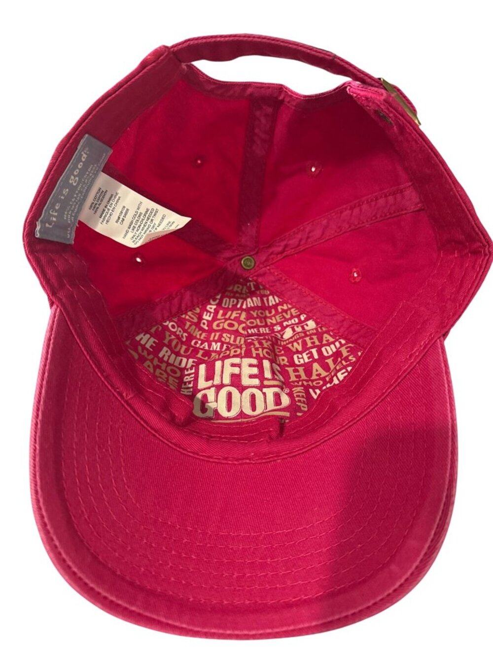 Life Is Good Womens Pink Cotton Baseball Hat Adjustable Strap "Hello Sunshine" - Picture 5 of 8